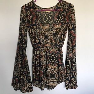 Abercrombie and Fitch Romper with Bell Sleeves